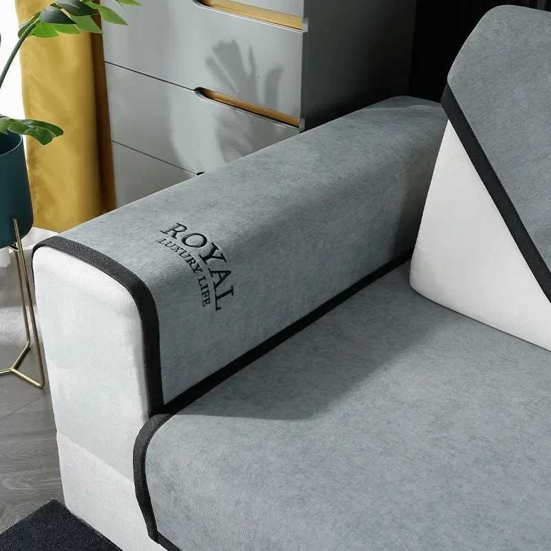 Four Seasons Universal Chenille Sofa Cover Sofa Pad Solid Color Luxury Sofa Mat for Living Room Non-Slip L Shaped Couch Cushion M251204 - view 5