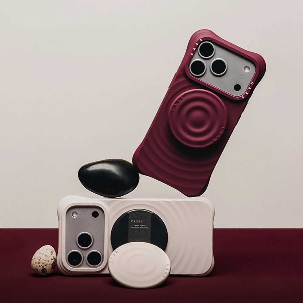 Ripple Silicone Engraved Letters Phone Case for iPhone 17 Pro Max 17Pro For Magnetic Wireless Charging Anti-fall Cover H251203