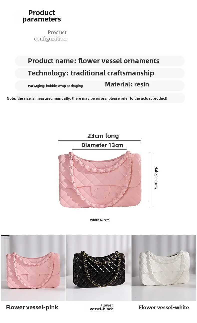 Handmade Resin Luxury Handbag Shaped Planter Bag Flower Vase Mtiple Handbag Vase Girl Gift H251204