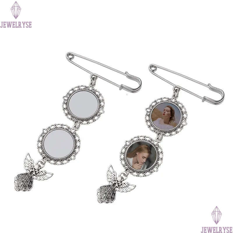 Vintage DIY sublimation blank pin brooch designer Round Oval Pendant Silver Plated Alloy Fashion Broochs Jewelry Accessories Anniversary Birthday Fami