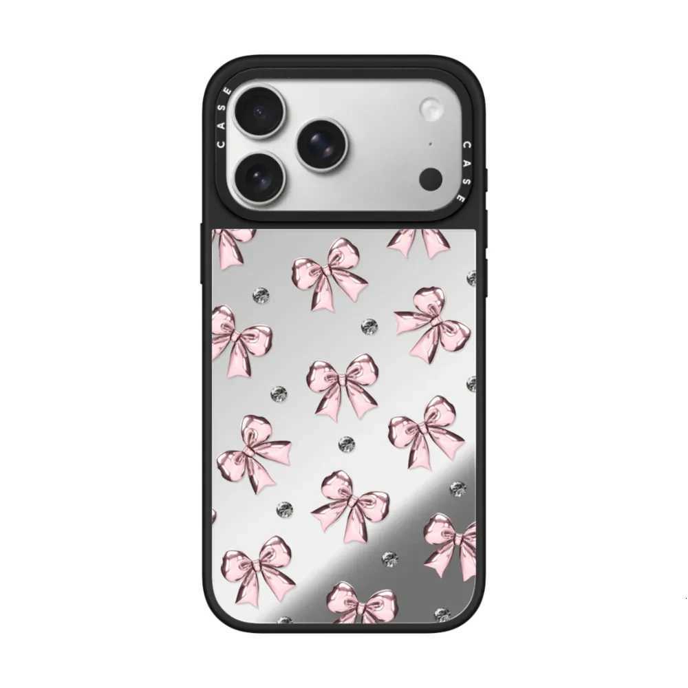 Rabbit Ribbon Cute Makeup Mirror Phone Case For iPhone 17 16 1514 13 12 Pro Max Plus Anti-drop Shockproof Back Cover H251203