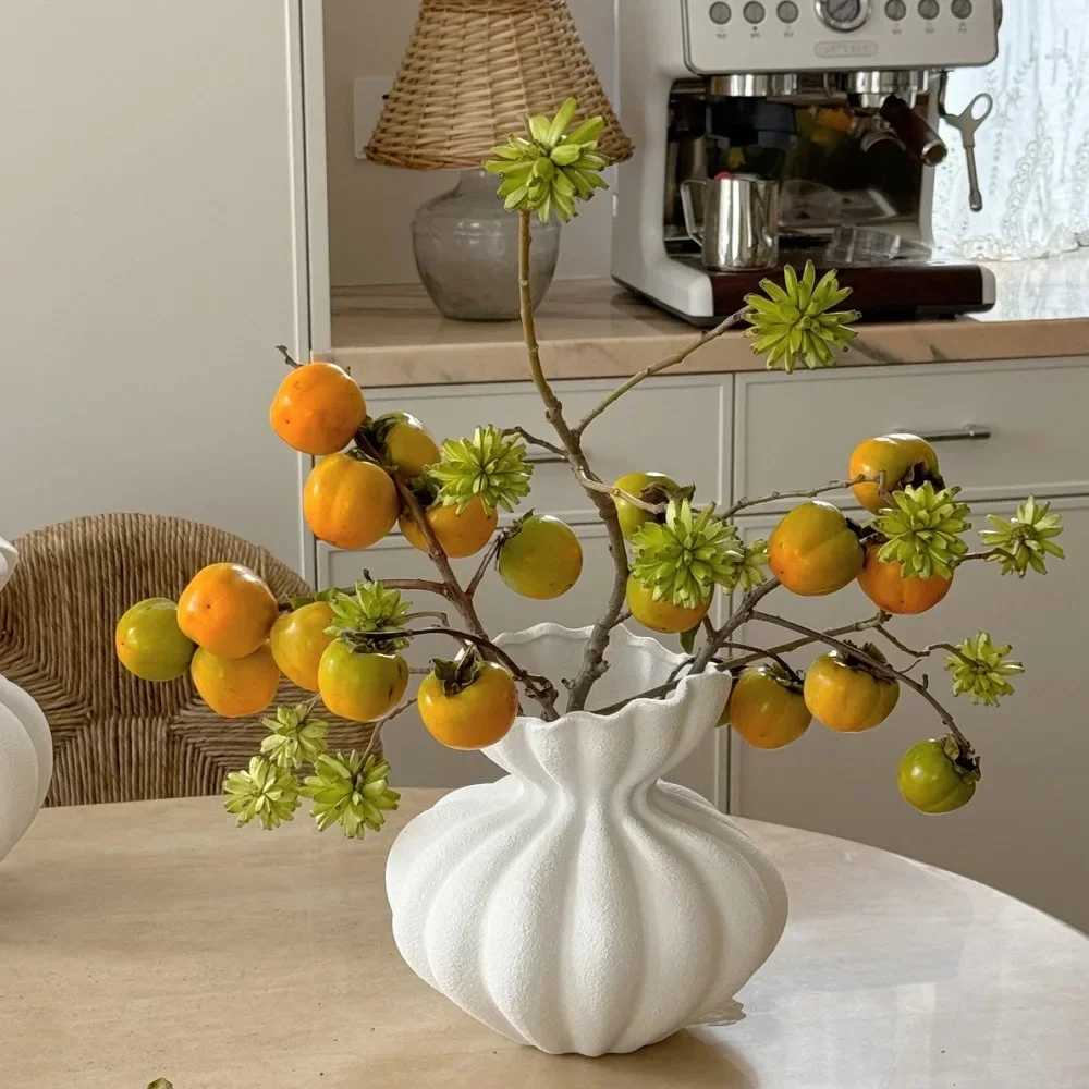 Ceramic Vase Hand Rough Fold Ceramic Bottle Flower Vase Floral Arrangement Accessories Flower Pot He Decoration Accessoires H251204