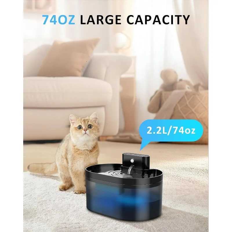 Pet Water Fountain Battery Operated 22L Automatic pet DispenserRechargeable Drinking Fountain for Cats with Motion Sensor M251204