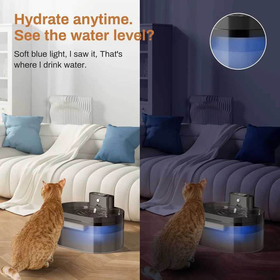 22L Wireless Automatic Pet Water Dispenser Rechargeable Cat Indoor Fountain Dispenser With 2600mAh Infrared Sensor For Dog Cat M251204