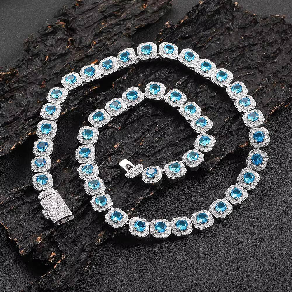 VS D Diamond Tennis Chain Necklace 925 Sterling Silver Diamond Necklace Lab Grown Ruby Gemstone Necklace Factory Wholesale