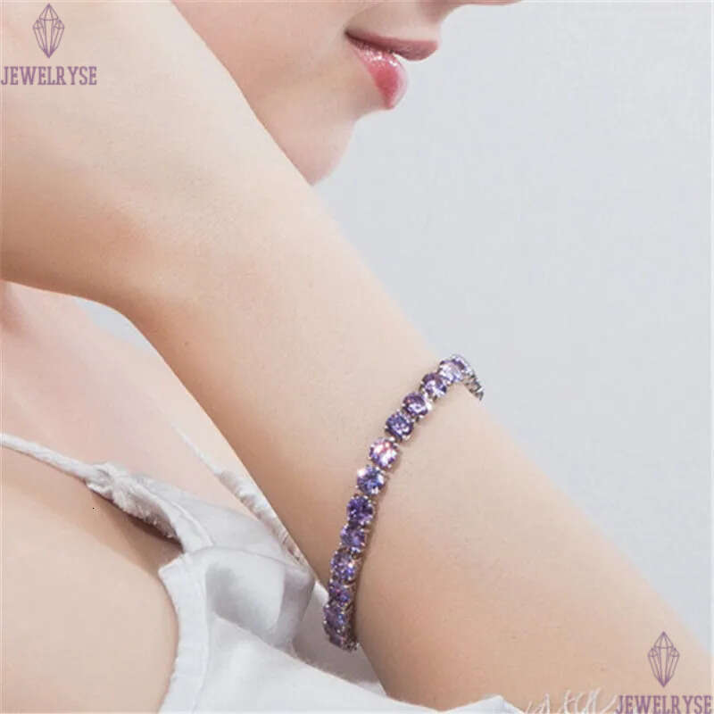 Fashion Multicolor Diamond Tennis Bracelet Designer for Woman 18k Gold AAA Cubic Zirconia Copper Silver Bracelets Womens Engagement Wedding Luxury Jew