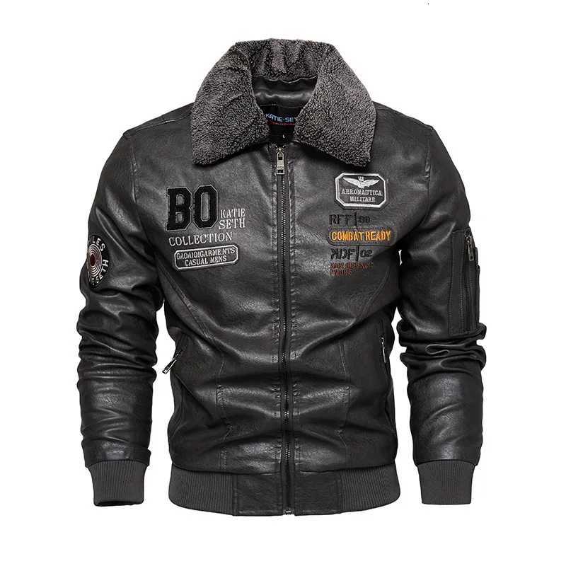 Mens Plus Size New PU Motorcycle Suit with Fleece Leather Jackets for Men ClothingT251204