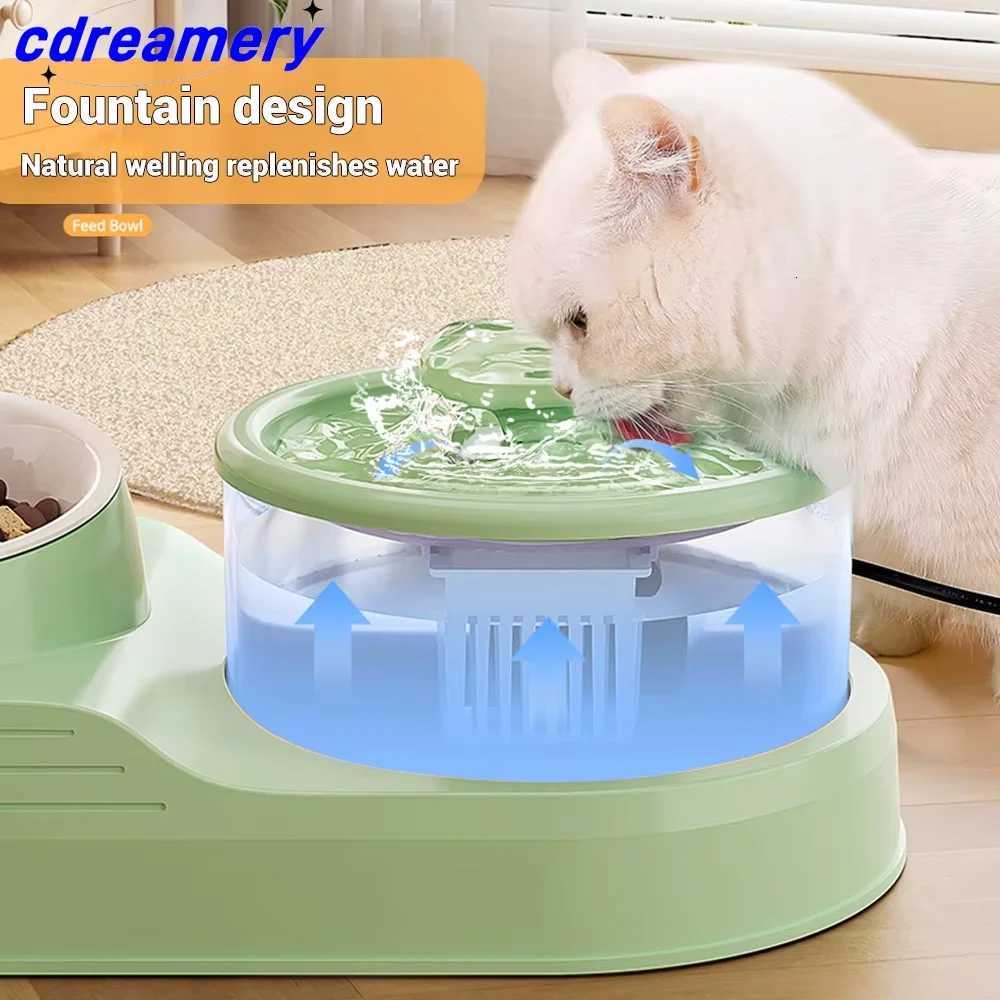 CDY Pets Water Fountain Auto Filter USB Electric Mute Drinker Bowl 2-in-1 Recirculate Filtring Drinker for Cats Water Dispenser M251204