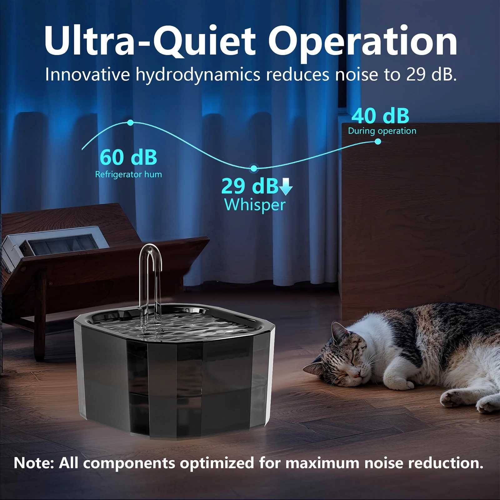 Cat Water Fountain Pet Drinking Bowl 15L With Auto Recirculate Filter USB Electric Mute Multi Function Cat Water Dispenser M251204