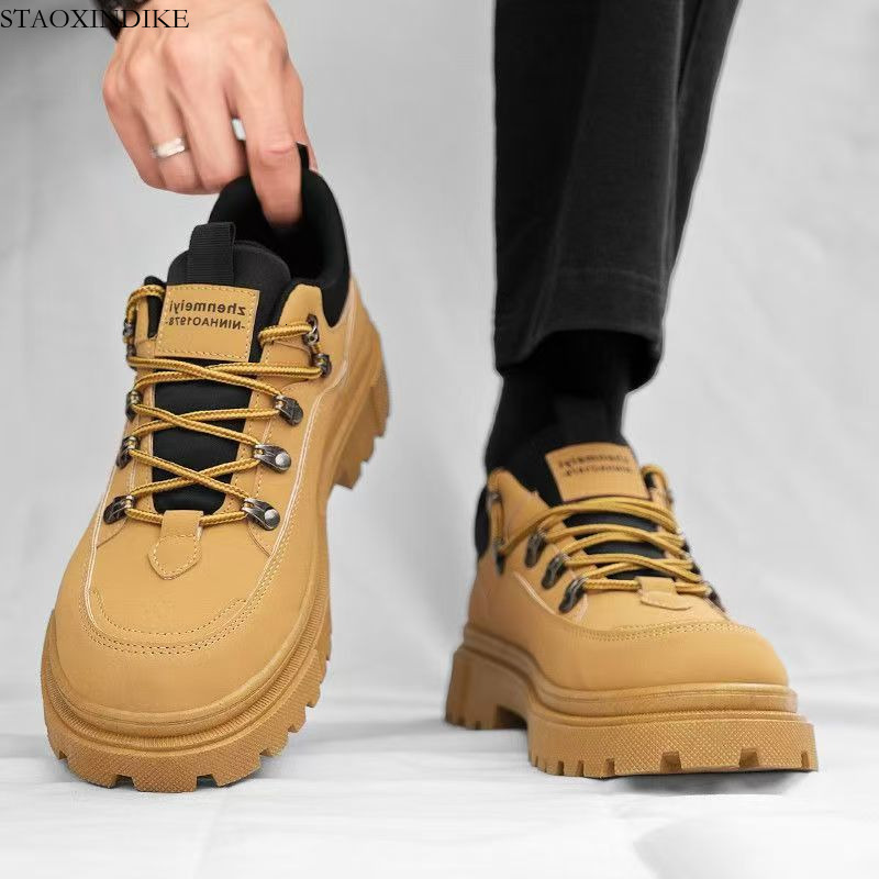 Men's Shoes Autumn 2025 New Outdoor Work Martin Boots Black British Style Office Work Casual Safety Shoes for Men