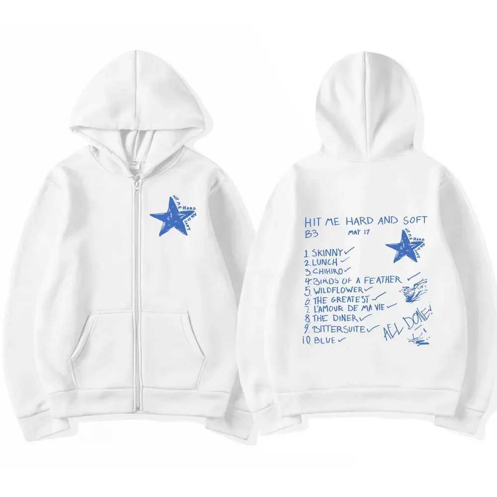 Hit Me Hard and Soft 2024 Tour Zipper Hoodies Mens Womens Fashion Harajuku Pullovers Hip Hop Casual Zip Up Sweatshirts Jackets J251203