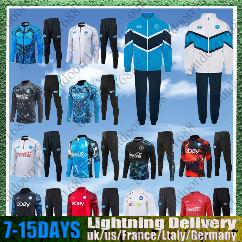 25 26 Napoli EA7 TrackSuit KIDS ADULT JACKET kit 27 SSC Naples D10S Hommes training suit Formation tuta Chandal survetement LONG ZIPPER MAN CHILD football jackets