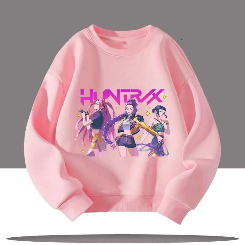 K-pop Demon Hunters new childrens crew-neck sports shirt - cute girl casual top - childrens clothing with cartoon printW251204