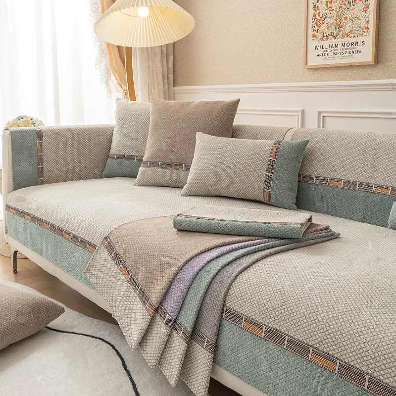 Chenille Lattice Sofa Cover for Living Room Non-slip Sofas Towel Couch Covers L Shaped Corner Sofa Mat Seat Pad Modern Home M251204 - view 6