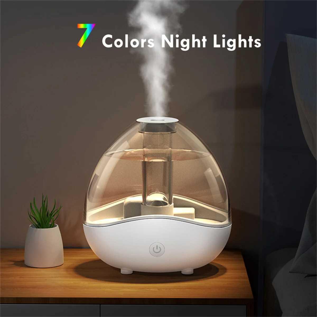 1500ML/5073oz Air Humidifiers Large Capacity 360 Rotation NozzleAuto-Shut Off USB Humidifier With 7- Night Lights C251204