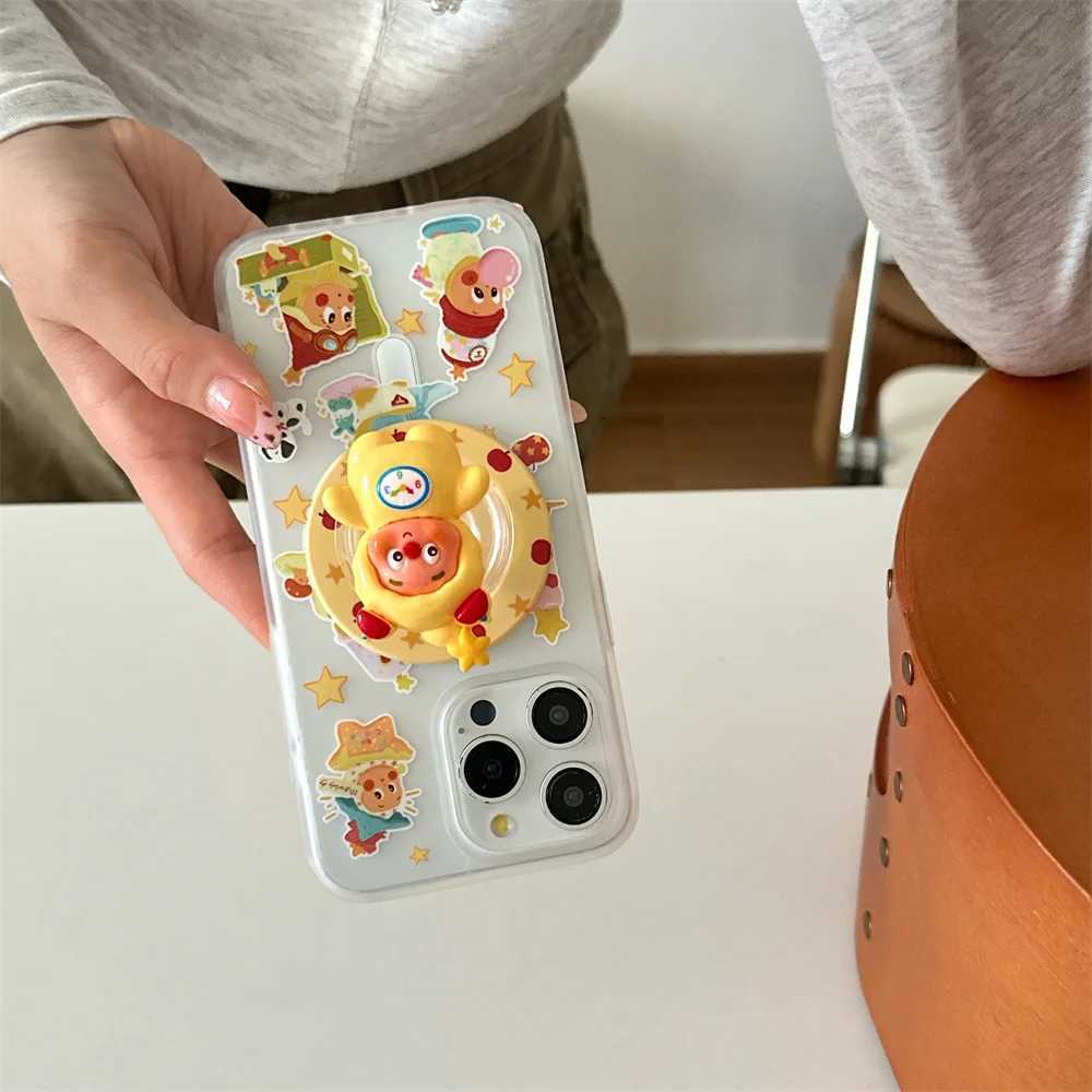 Korean funny star cartoon magnetic stand phone case for iPhone 13 14 15 16 Pro Max funds luxury fashion shockproof cover For 15 H251203