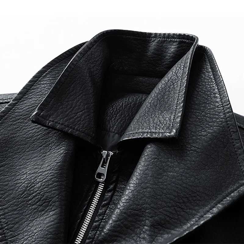 Mens Autumn Winter Fashion PU Leather Jacket Comfortable Loose Versatile Jacket Casual Outwear Men TopsT251204