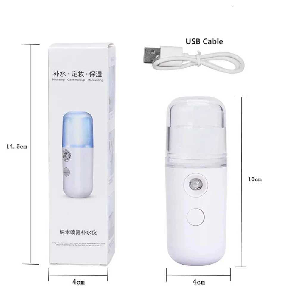 USB Mist Facial Sprayer Humidifier Rechargeable Nebizer Face Steamer Moisturizing Beauty Instruments Face Skin Care Tools C251204