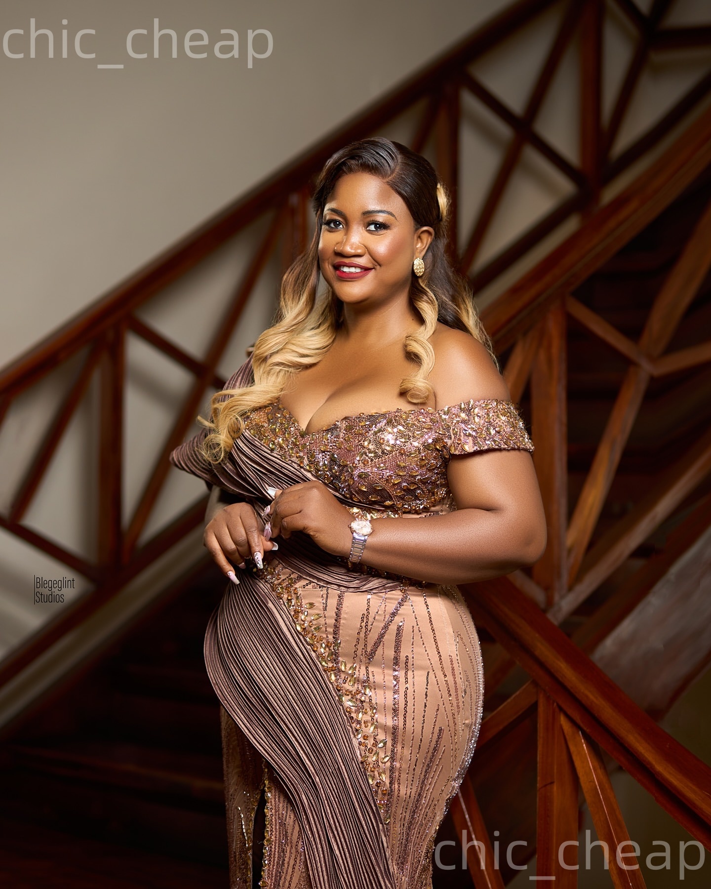 Aso Ebi Champagne Sheath Prom Dresses 2026 Beaded Crystals High Split Evening Formal Party Second Birthday Engagement Gowns Plus Size Dress For Specia