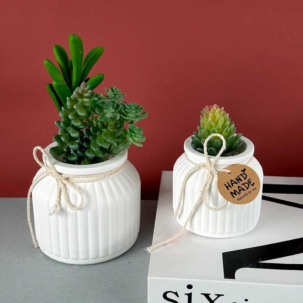 Round Stripe Flowerpot Silicone Mold DIY Concrete Cement Plaster Storage Box Candle Jar Ca Mod UV Epoxy Resin Craft Molds H251204
