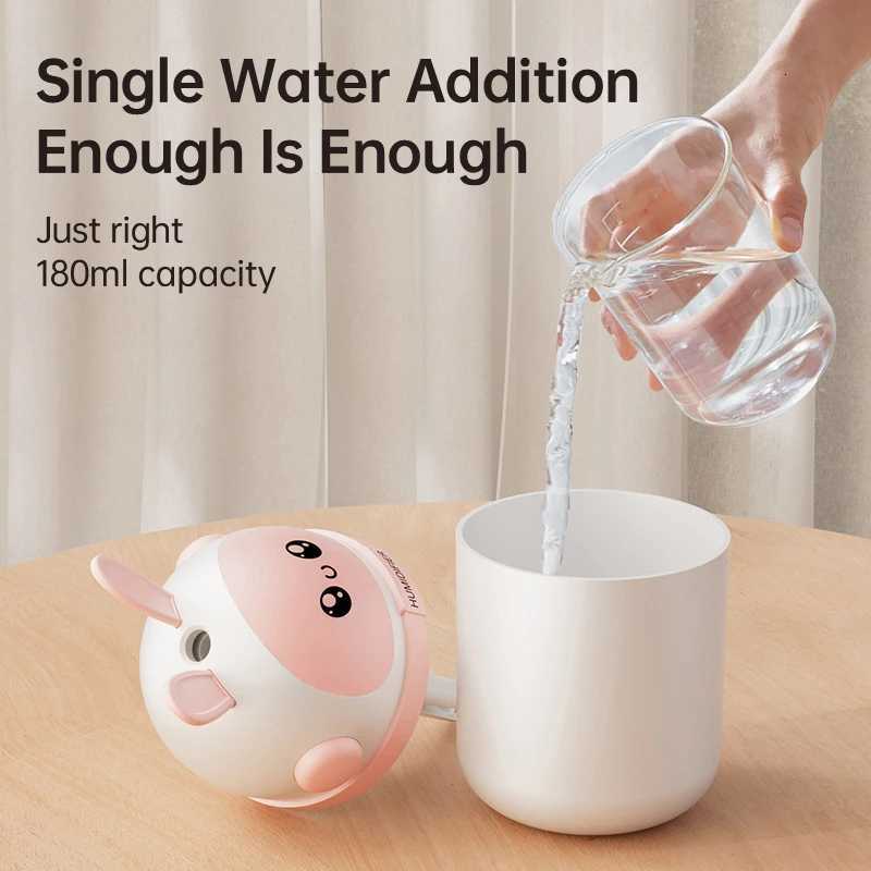 Mars Rabbit Mini Air Humidifier 180ML Cute Cartoon Ara Diffuser Essential Oils Per Color Lights for Car Bedro He Gift C251204