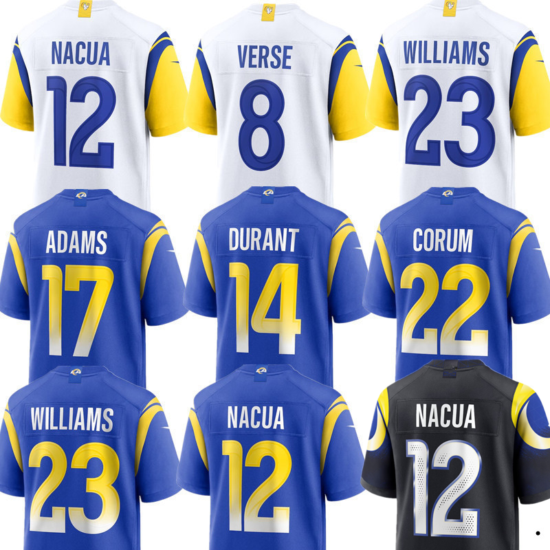 Matthew Stafford Kyren Williams Puka Nacua Nate Landman Davante Adams Tyler Higbee Braden Fiske Jared Verse Byron Young Trent McDuffie Custom Football Jersey