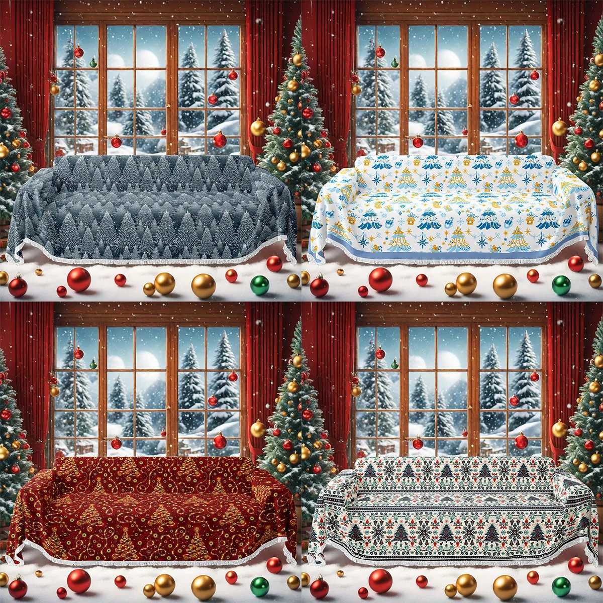 2026 Christmas Sofa Covers Cat-Proof All-season Universal Sofa Cover Living Room Sofa Throw Blanket Christmas Decorations M251204 - view 6