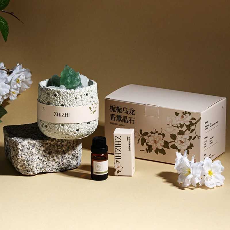 Y Essential Oil Diffuser with Natural Crystal Rocks Bedroom High Sense Fireless Fragrance Indoor Passive Heng Crystals Cup Y251204