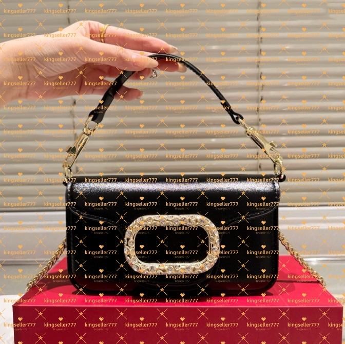 Designer Evening Bags Mini Loco Shoulder Bags rhinestone Purse Baguette Bags gold Silver Tone Hardware Chain Cross Body Bags Top Handle Handbags Bag