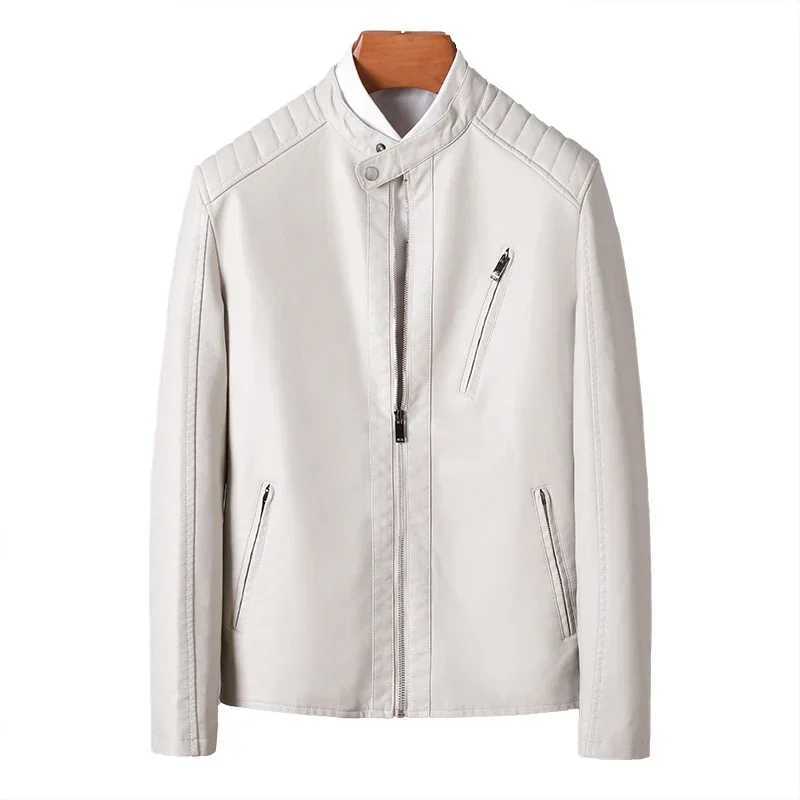 Mens Leather Jackets Fashion Trend Simple Personality Mens Spring PU Leather Mens Jackets Slim WindbreakerT251204