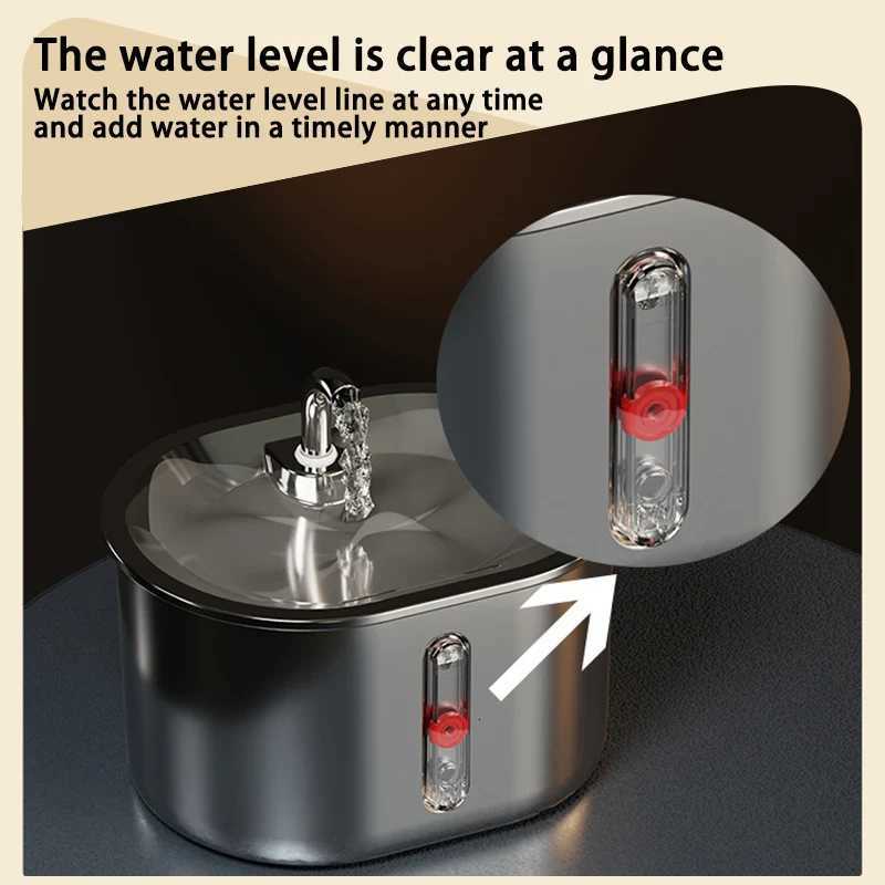 Cat Fountain Automatic Recirculating Cat Water Dispenser Ultra Quiet Pump Pets Cat Water Feeder with 304 Stainless Steel Faucet M251204