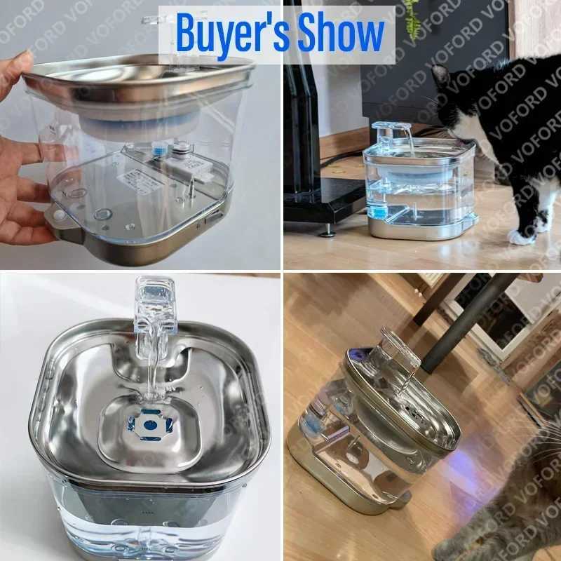 Cordless Drinker for Cats Cordless Water Pump Super Silent 2L Visual Water Level 5000mAh Motion Sensor Drinker Pet Drinker M251204