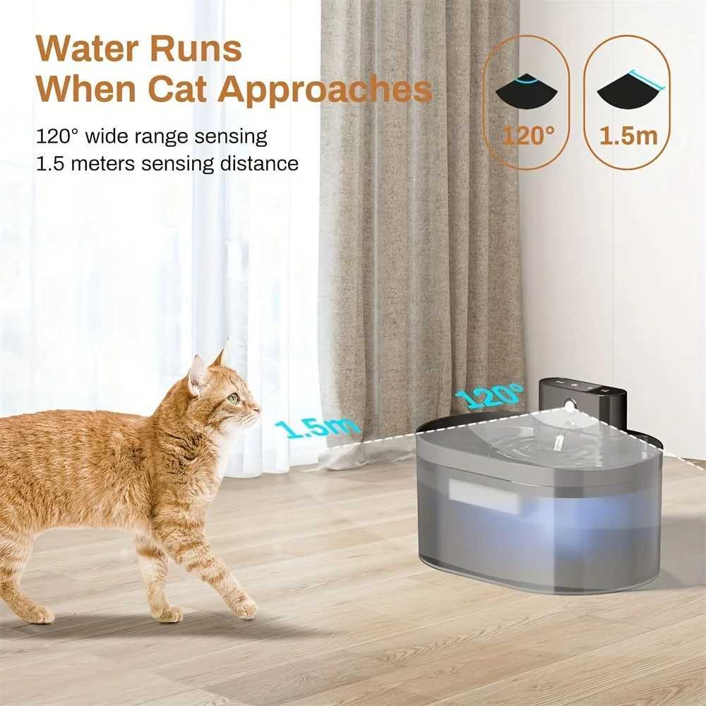 22L Wireless Automatic Pet Water Dispenser Rechargeable Cat Indoor Fountain Dispenser With 2600mAh Infrared Sensor For Dog Cat M251204