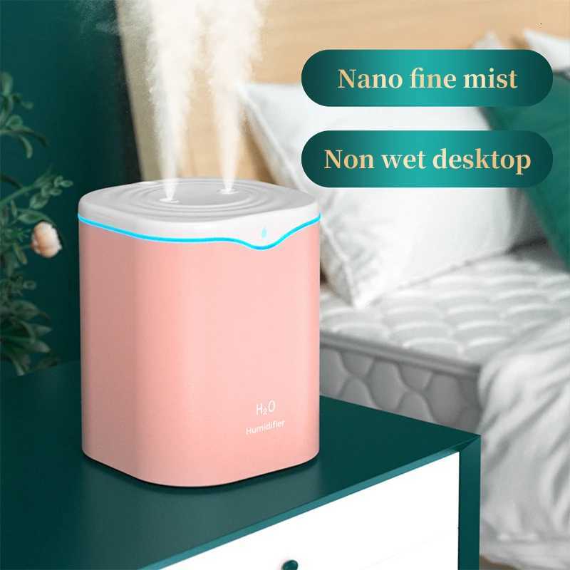 2L Large Capacity USB Humidifier Single Spray/Double Spray He/Off Humidifier Spray Night Light Mute C251204