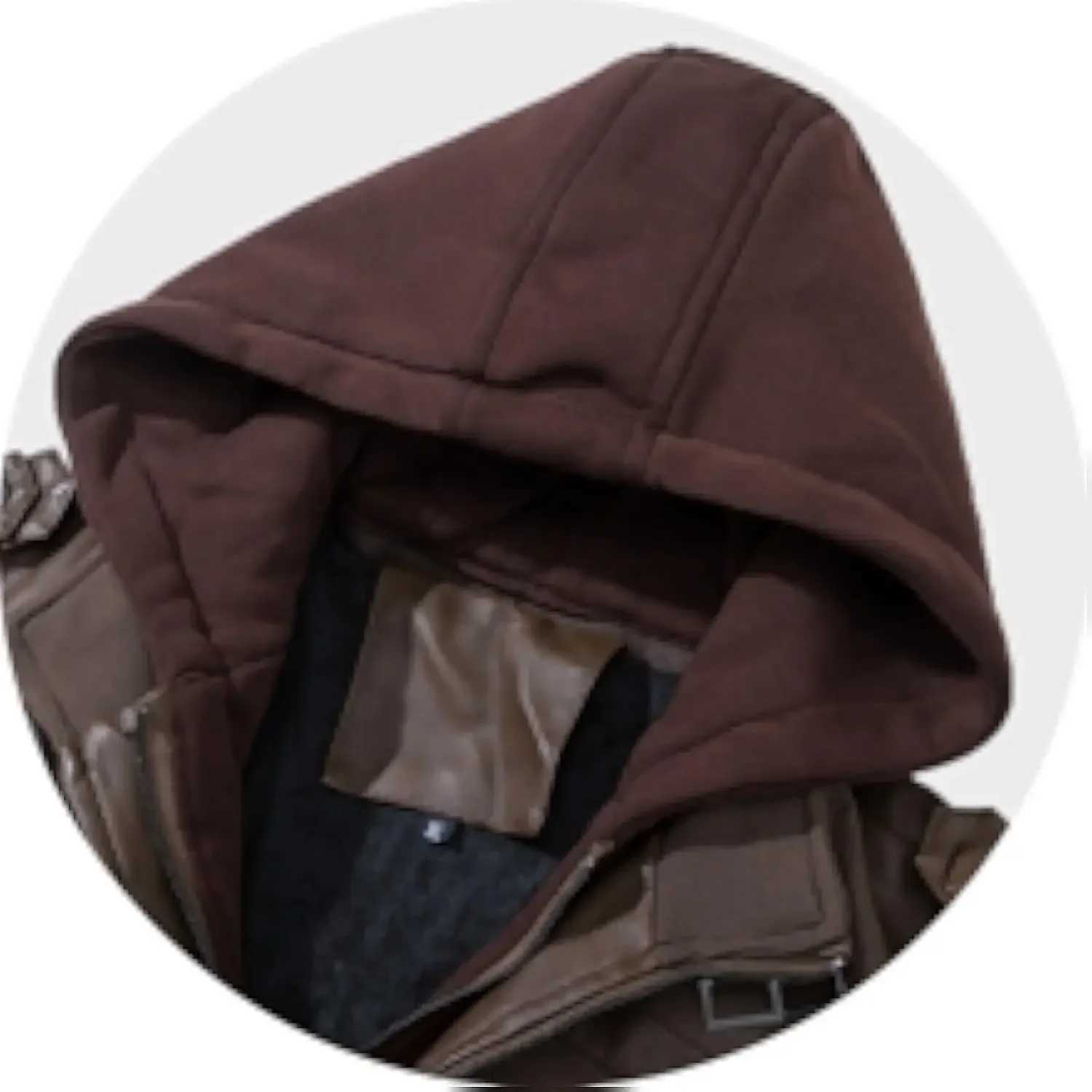 Casual Jacket Removable Hood Men Winter Vintage Motorcycle Biker Leather Jacket Winter Pilot Leather Jackets Windproof Warm CoatT251204