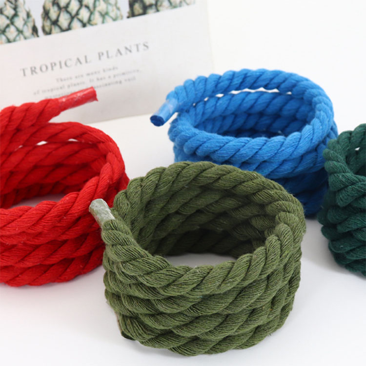 16colors bold cotton linen twist weave shoelace rope lace men women trendy sport casual shoe string accessories
