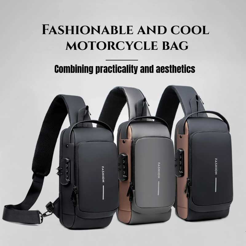 2025 Large Capacity Brand Waist Packs Bag Men Crossbody Bag PU Leather Anti-Theft Shoulder Bag Multifunctional Unisex Chest BagT251204