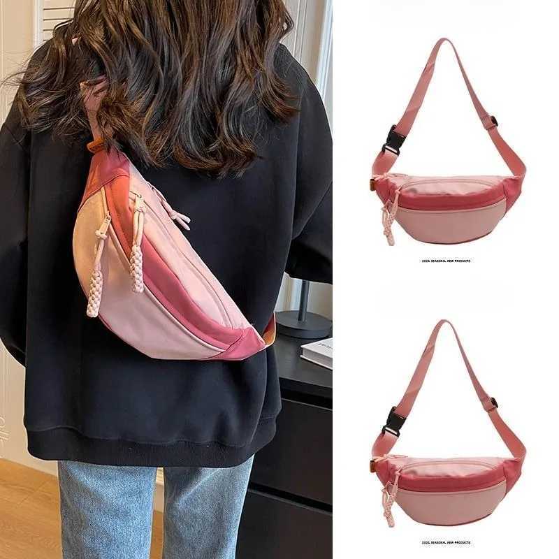 2025 New Arrival Chic Leisure Sports Chest Bag for Young Girls in Pink Canvas Crossbody Fanny Pack with Unique Versatile DesignT251204