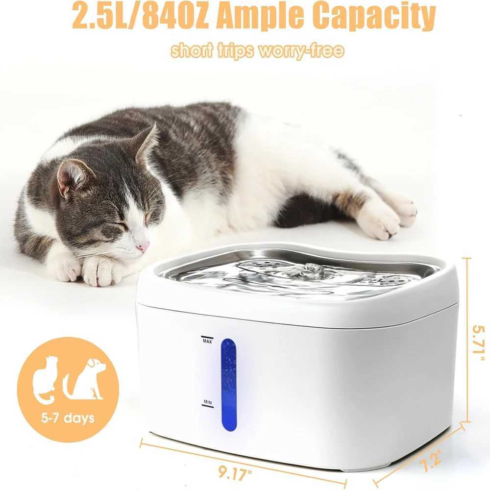 Tuya APP Cat Water Fountain 84 oz/25L Automatic Fountain Dog Water Fountain Suitable For Stainless Steel Pets Drinking Bowl M251204