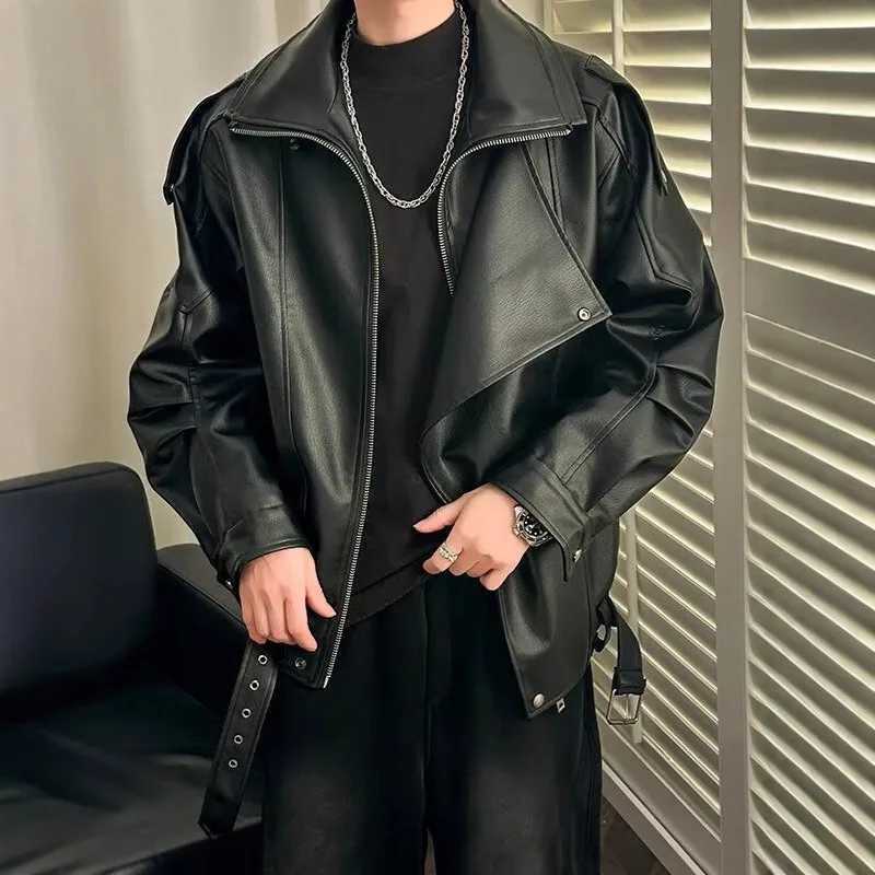 Spring and Autumn Retro PU Jacket Casual Zipper Locomotive Leather ClothesT251204