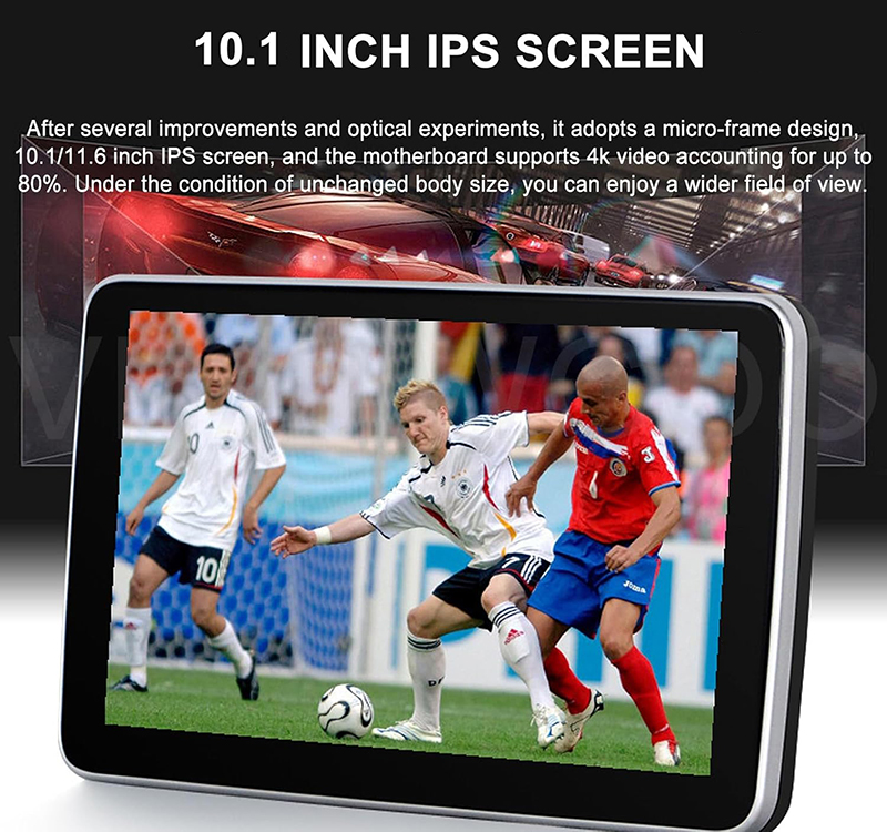 10.1" Car Headrest Monitor With Carplay Android Auto Mirror Link Vehicle IPS Touch Screen Back Seat Player Entertainment Device for Watching TV, 