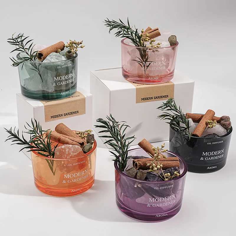 Household Fireless Crystal Aromatherapy Ornament Set with Essential Oil Diffuser Stones - Jasmine Scent for Bedroom Living Room Y251204