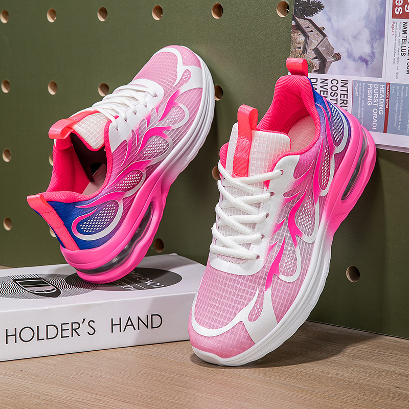 Free Shipping 2025 New Air Cushion Running Shoes for Women Sport Gym Large Size Shock Absorbing Breathable Mesh Fashion Casual Shoes