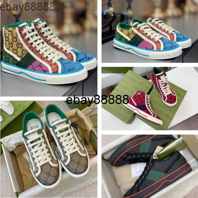 gg Tennis 1977s Sneaker Designers Canvas Casual Shoe Women Men Shoes Ace Rubber Sole Embroidered Beige Washed Jacquard Denim Fashio gucciis guccishoe guccily C O8ZU