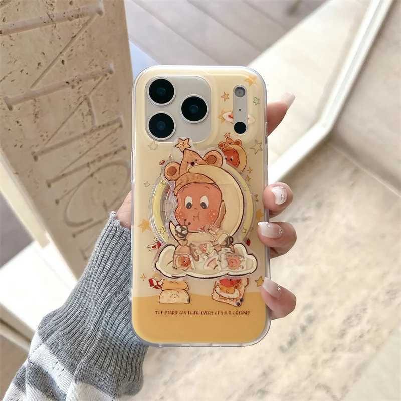 Fashion Cute Star Baby Cartoon Magnetic Phone Case For iPhone 17 Pro 16 15 14 Pro Max Cover with Stand Shockproof Protective Cas H251203