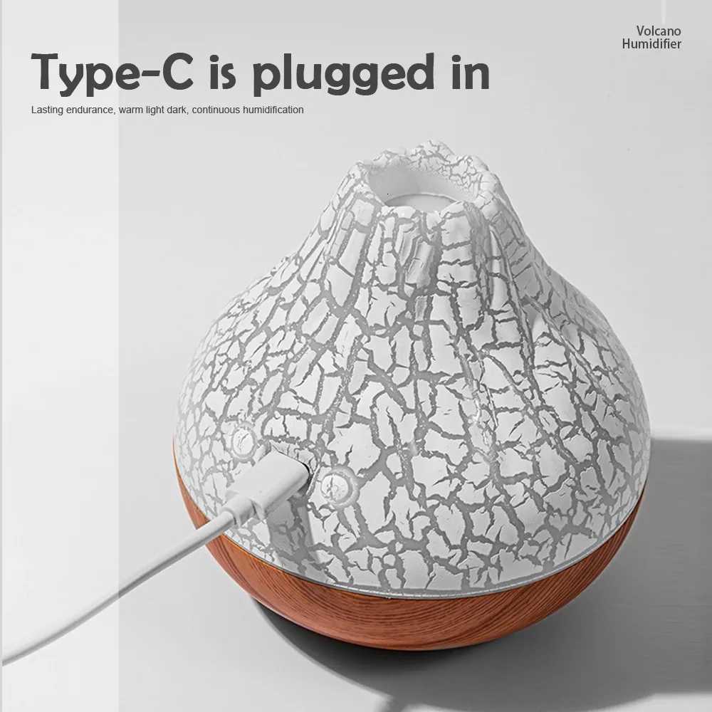 Volcano Air Humidifier 300ml Large Capacity Water Mist Aratherapy Diffuser USB Desktop Humidifier with 7 Colorf Night Lights C251204