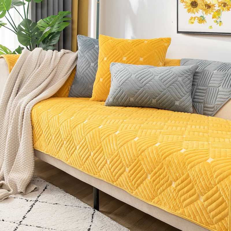 Nordic Solid Color Thick Plush Sofa Cover Universal Non-Slip Sofa Cushion Sofa Towel Couch Slipcover Home Living Room Decor M251204 - view 3