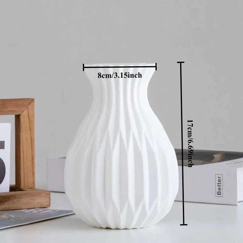 Modern Flower Vase White Plastic Vase Flower Pot Basket Nordic He Living Ro Decoration Ornament Wedding Flower Arrangement H251204