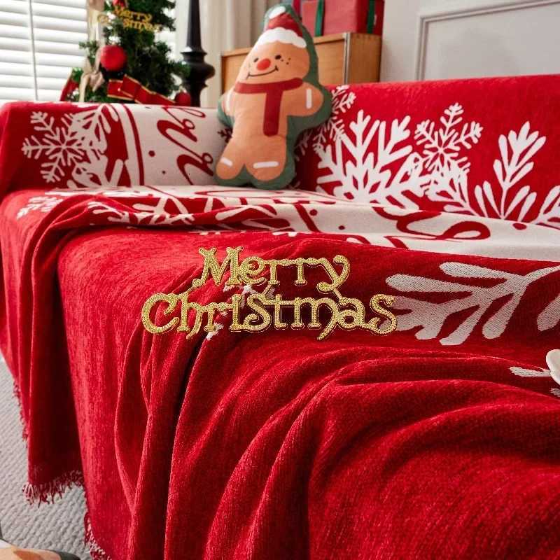 Christmas Red Sofa Blanket Nordic Tassels Throw Towel Four Season Sofa Cover Dustproof Anti-scratch Couch Covers Furniture Cover M251204 - view 6