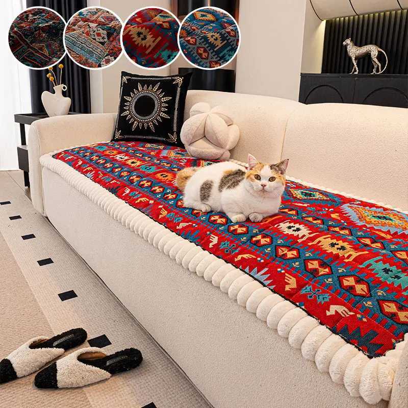 1PC-Autumn and winter thick Bohemian style anti slip sofa cushion 2025 new simple and high-end ethnic style cushion M251204 - view 5